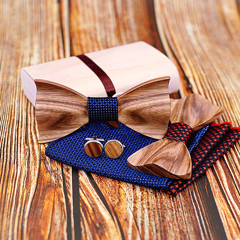 Zebra Wood Bow Tie