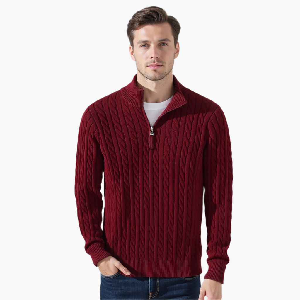 Half-Zip Cable Knit