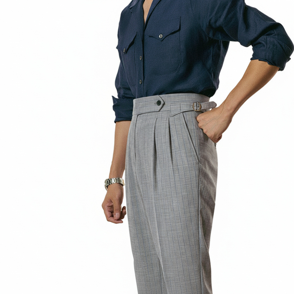 Pleated High-waist Trousers