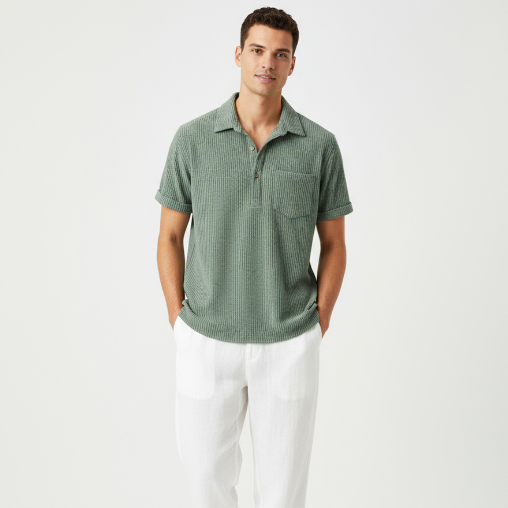 Textured Waffle Polo