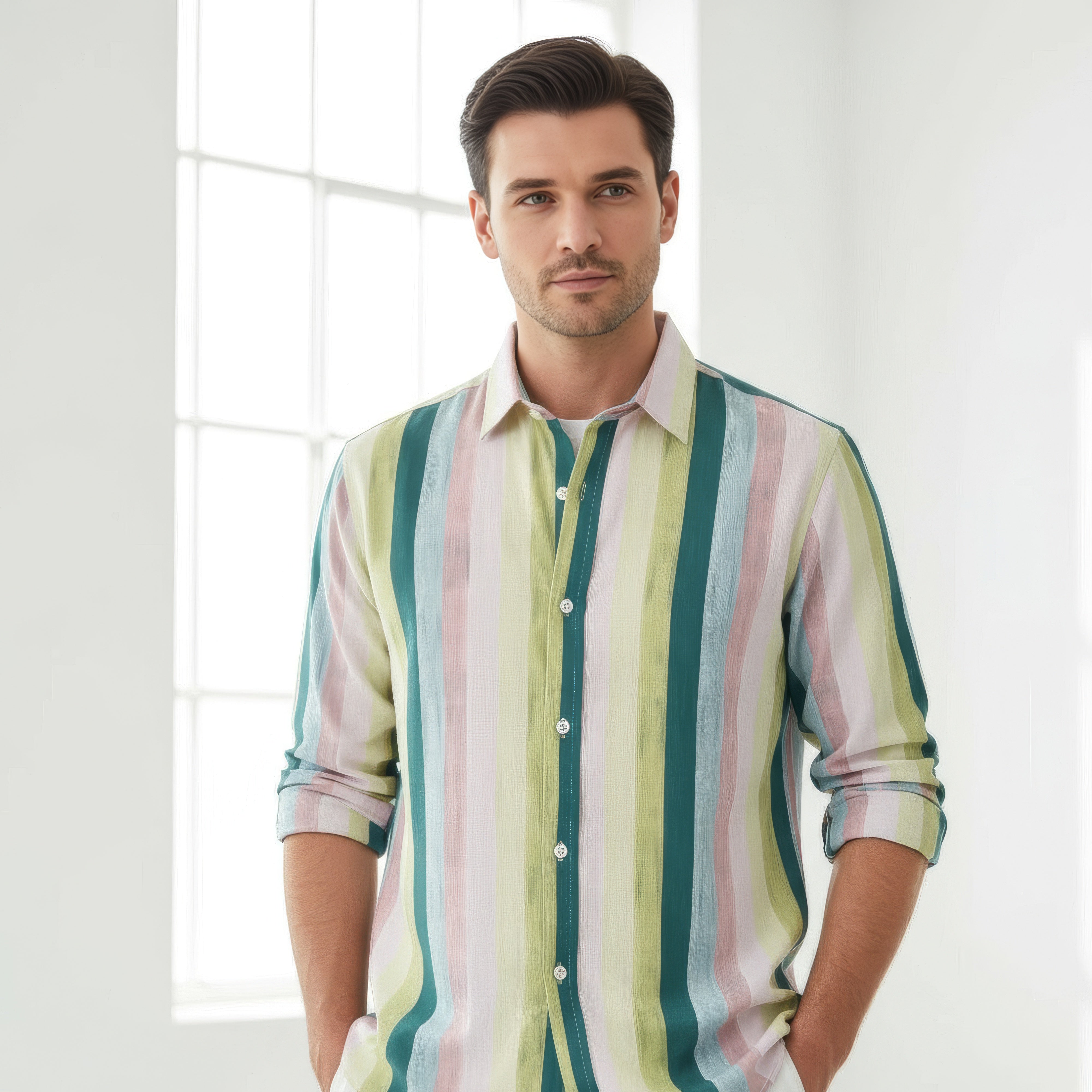 Striped Cotton Button-Up