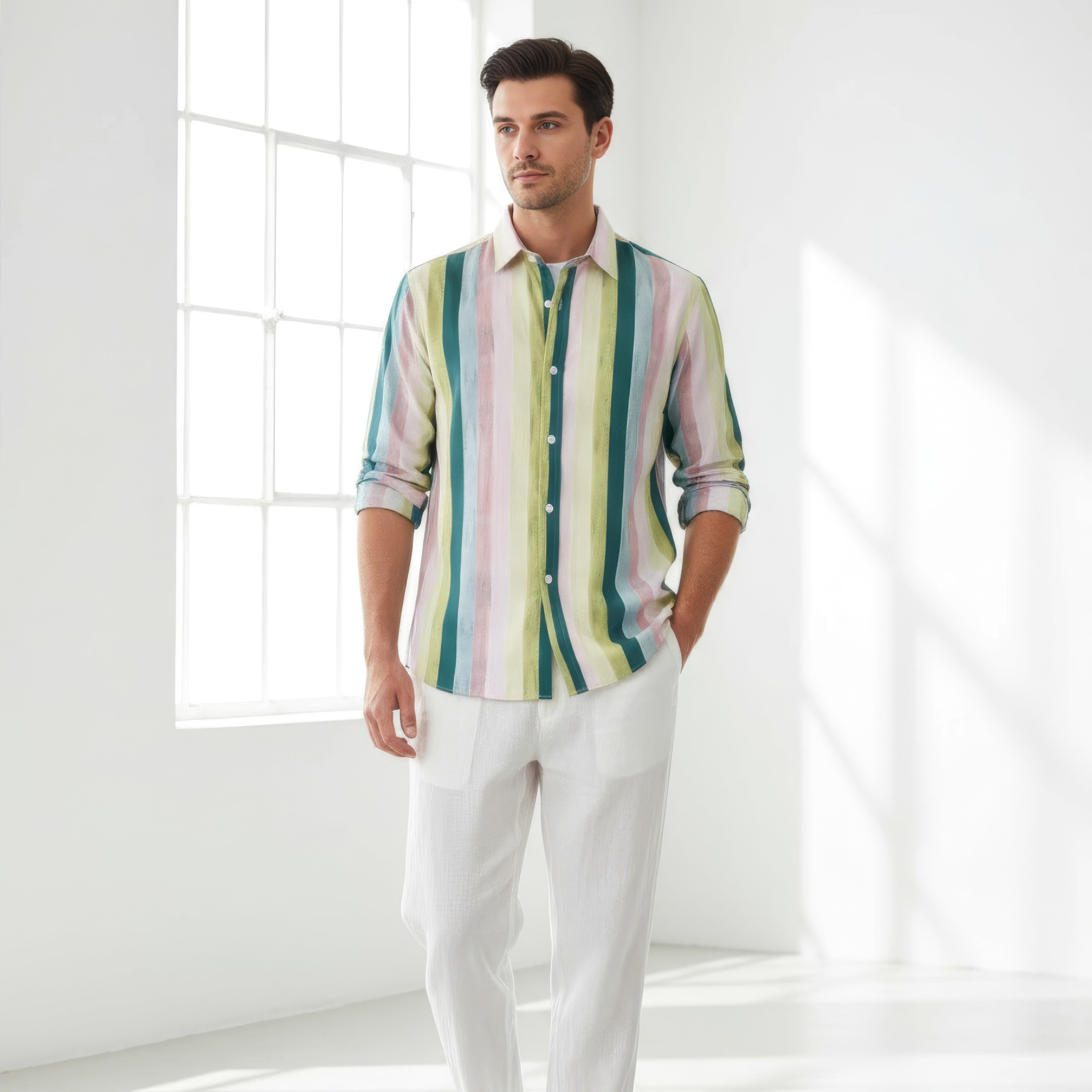 Striped Cotton Button-Up