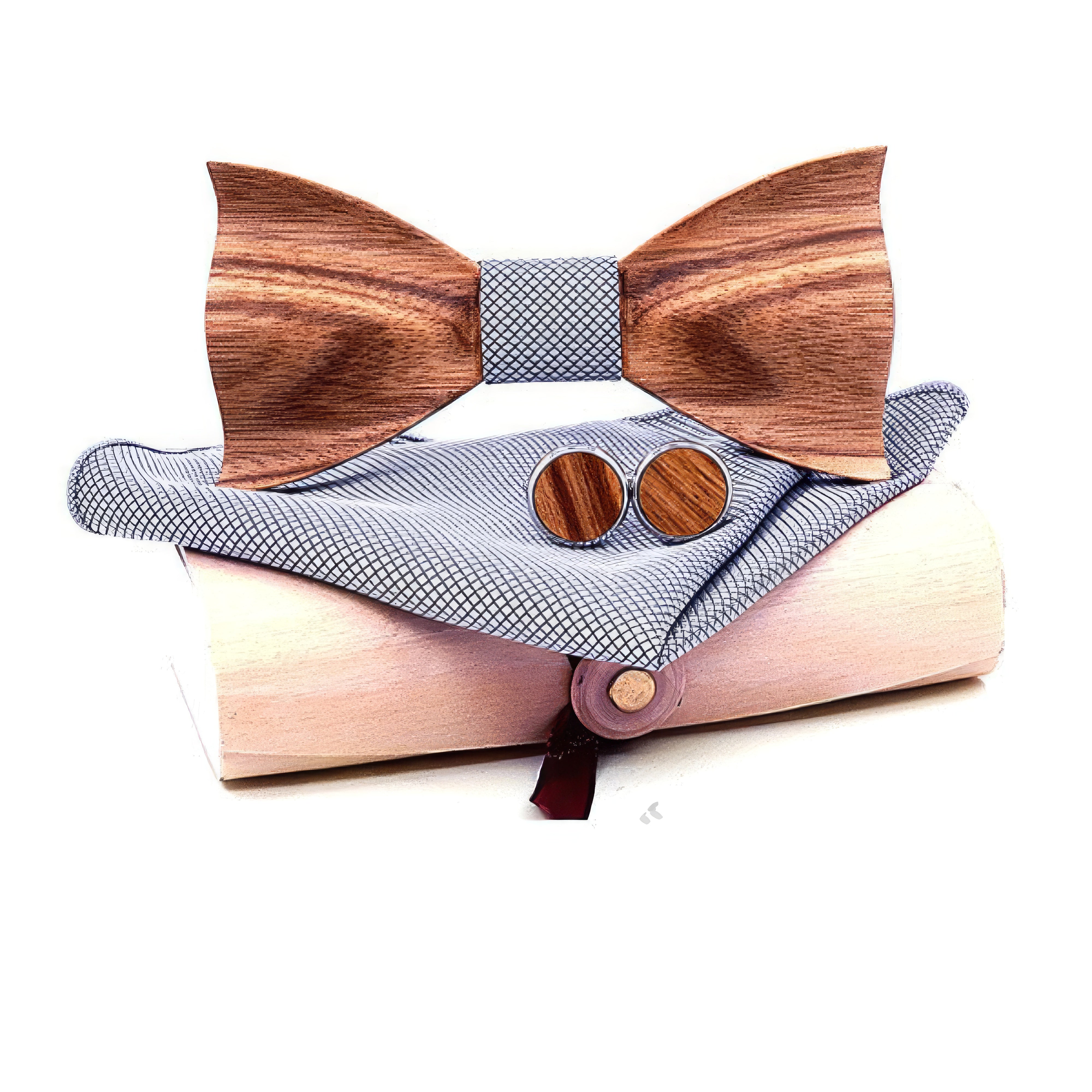 Zebra Wood Bow Tie
