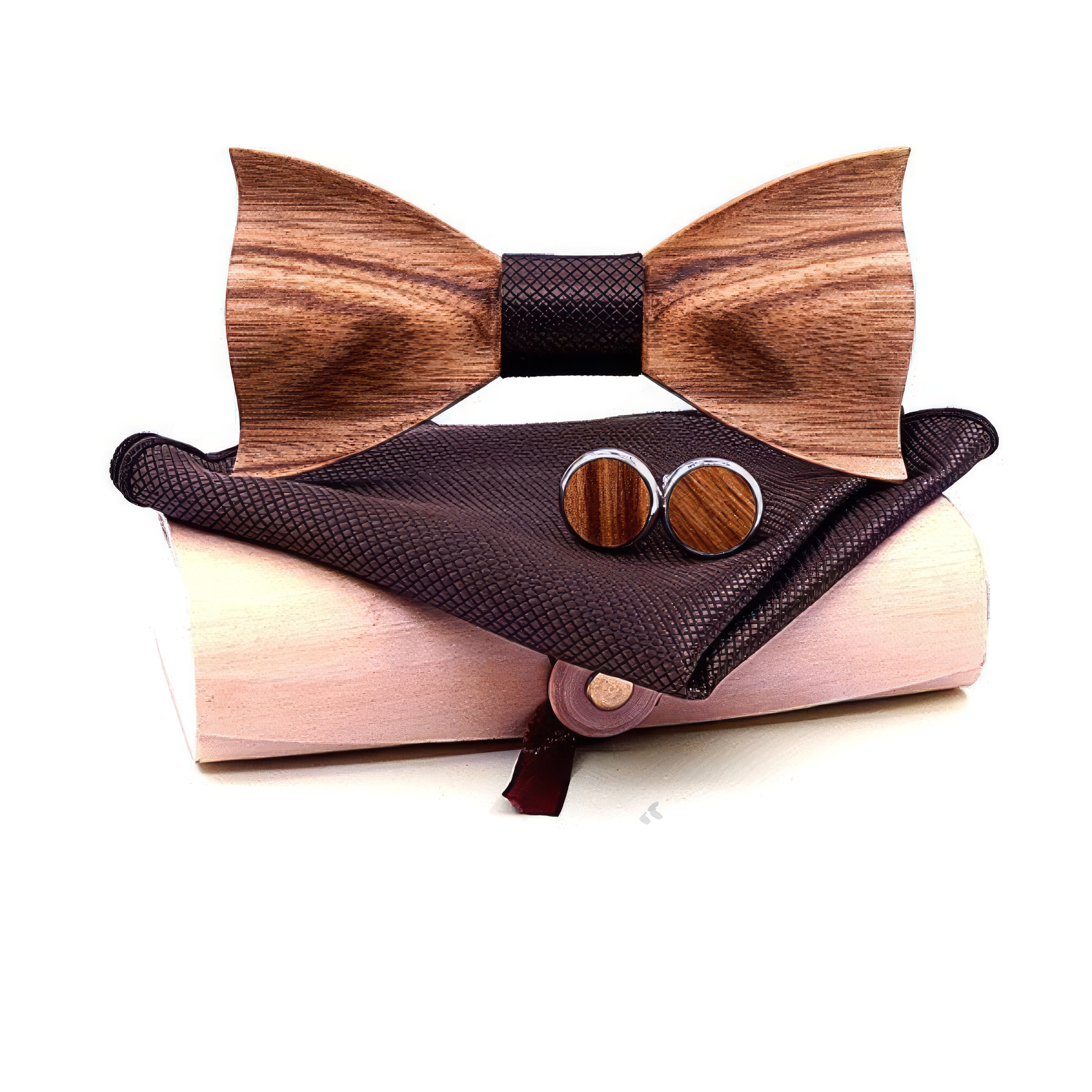 Zebra Wood Bow Tie
