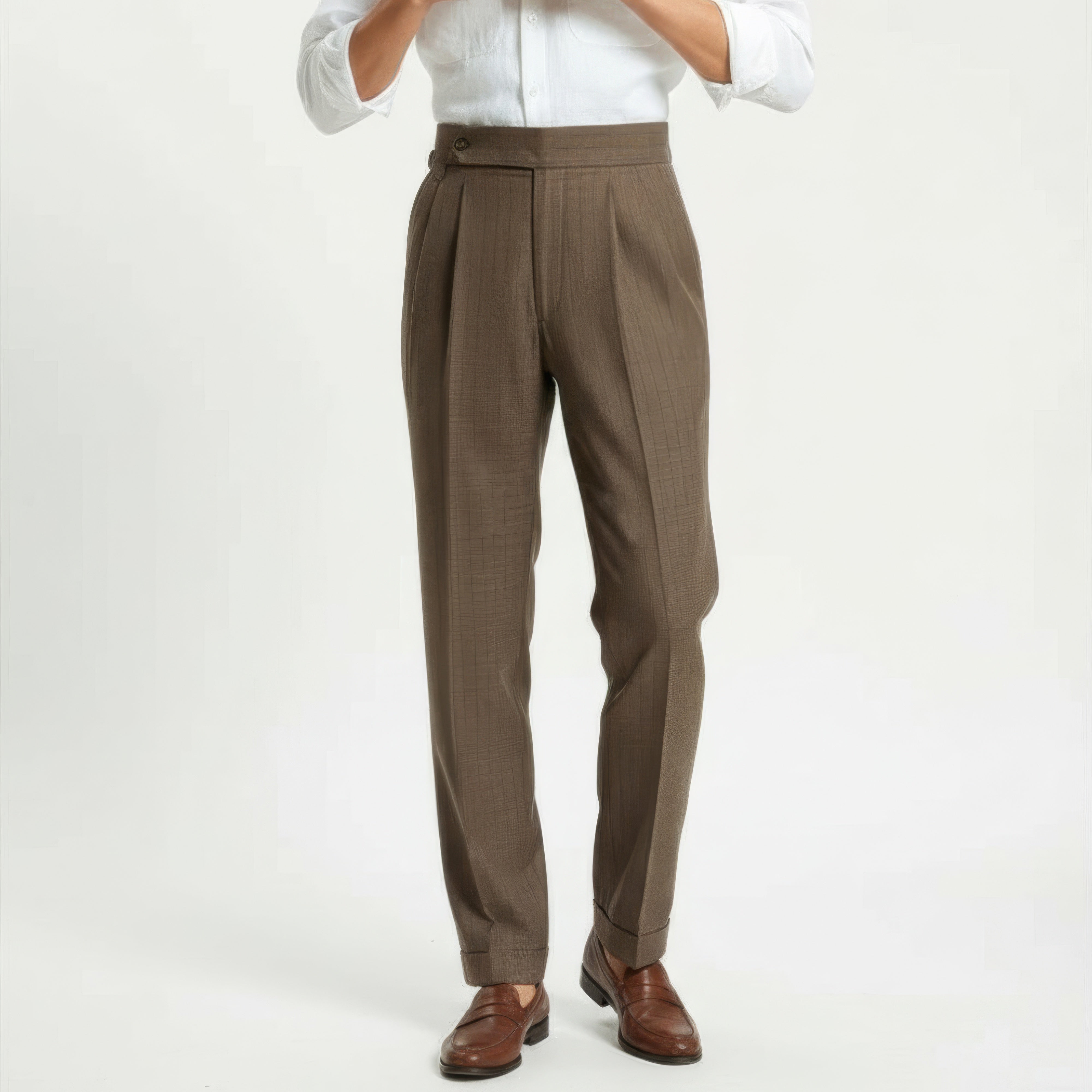 Pleated High-waist Trousers