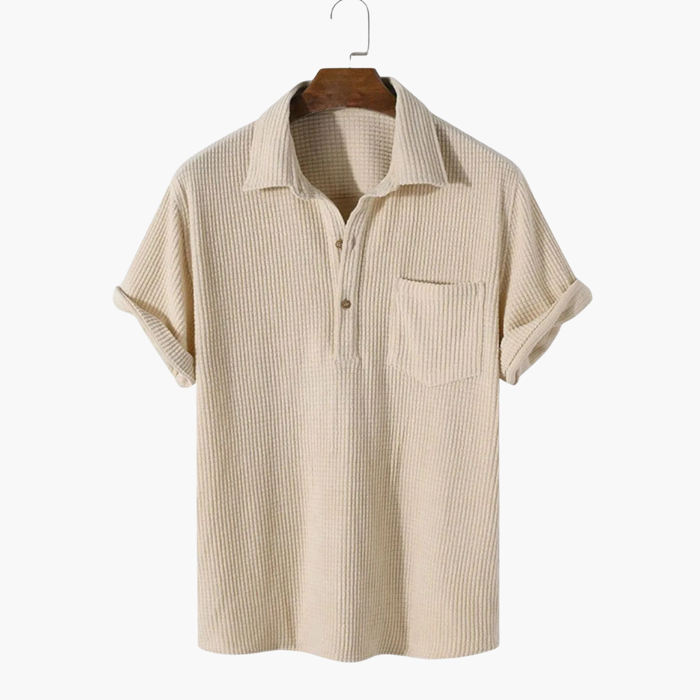 Textured Waffle Polo