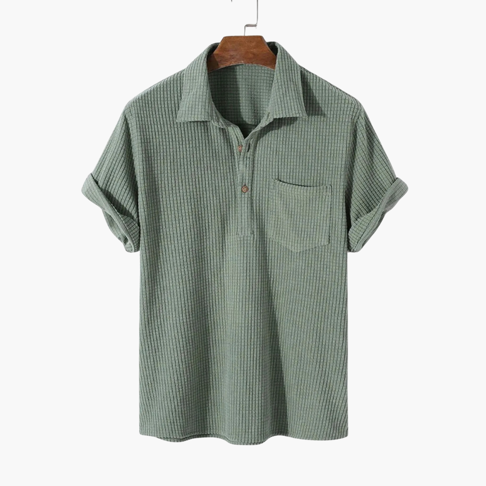 Textured Waffle Polo