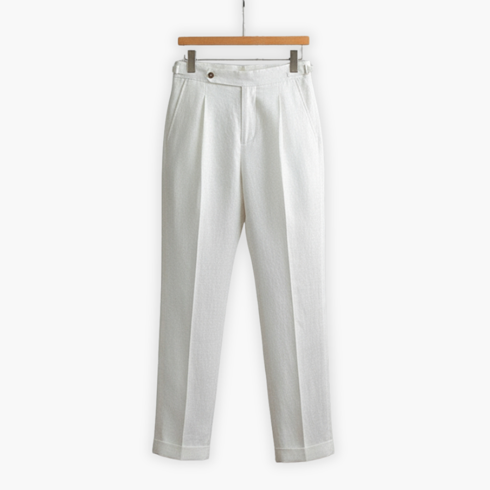 100% Linen Pleated Trousers