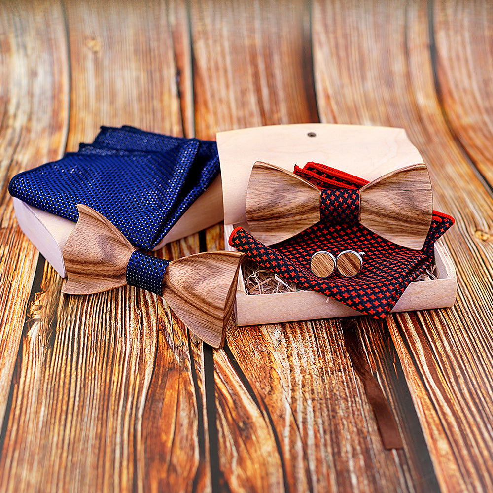 Zebra Wood Bow Tie