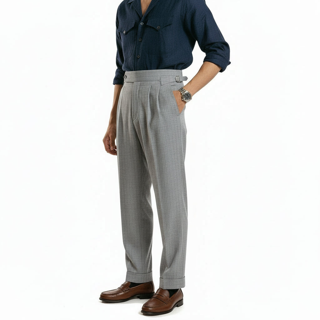 Pleated High-waist Trousers