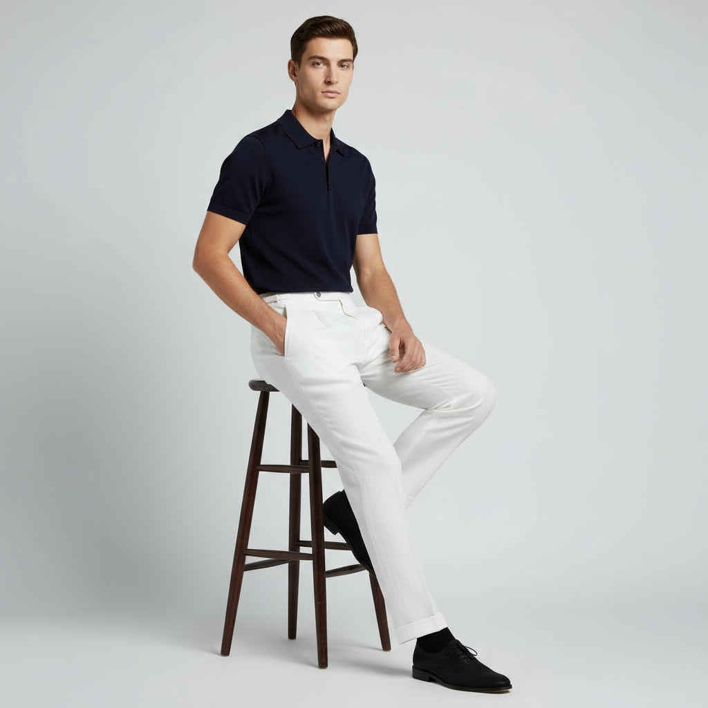 100% Linen Pleated Trousers
