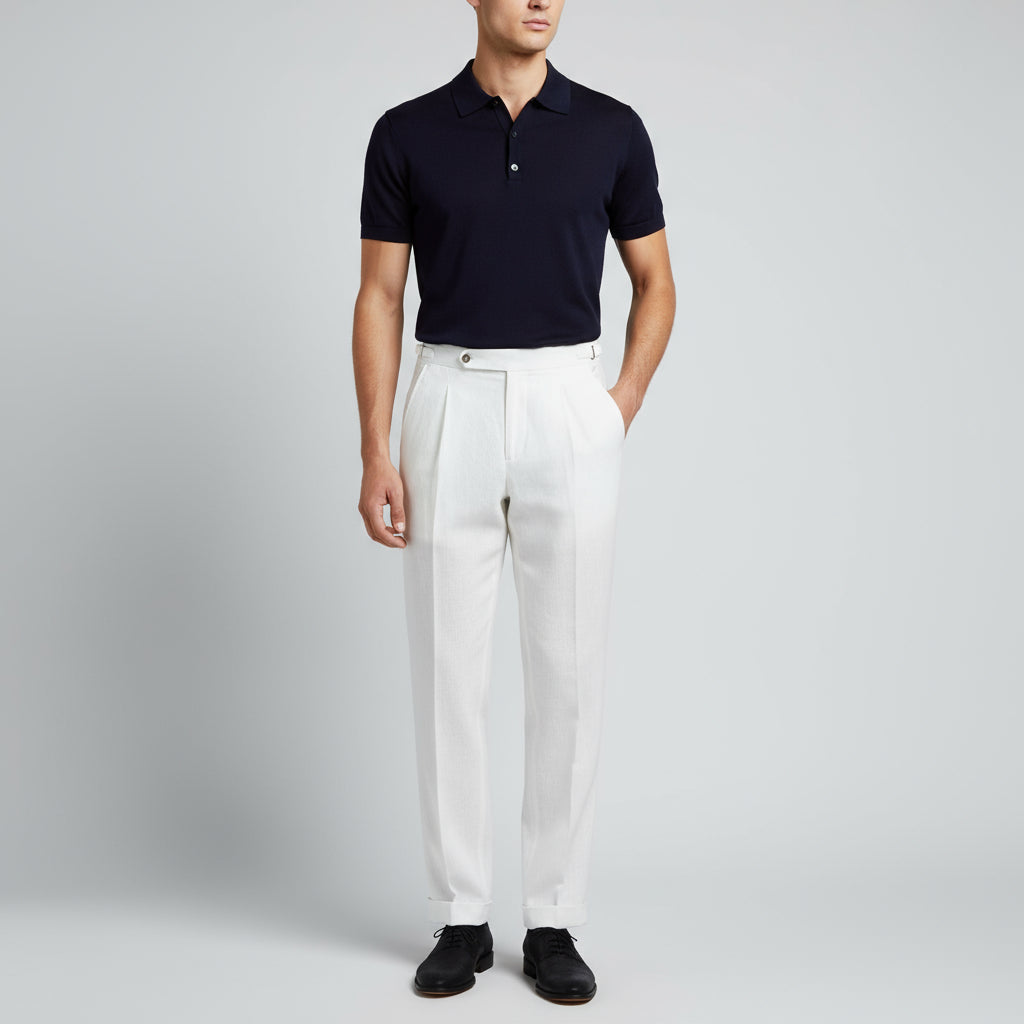 100% Linen Pleated Trousers