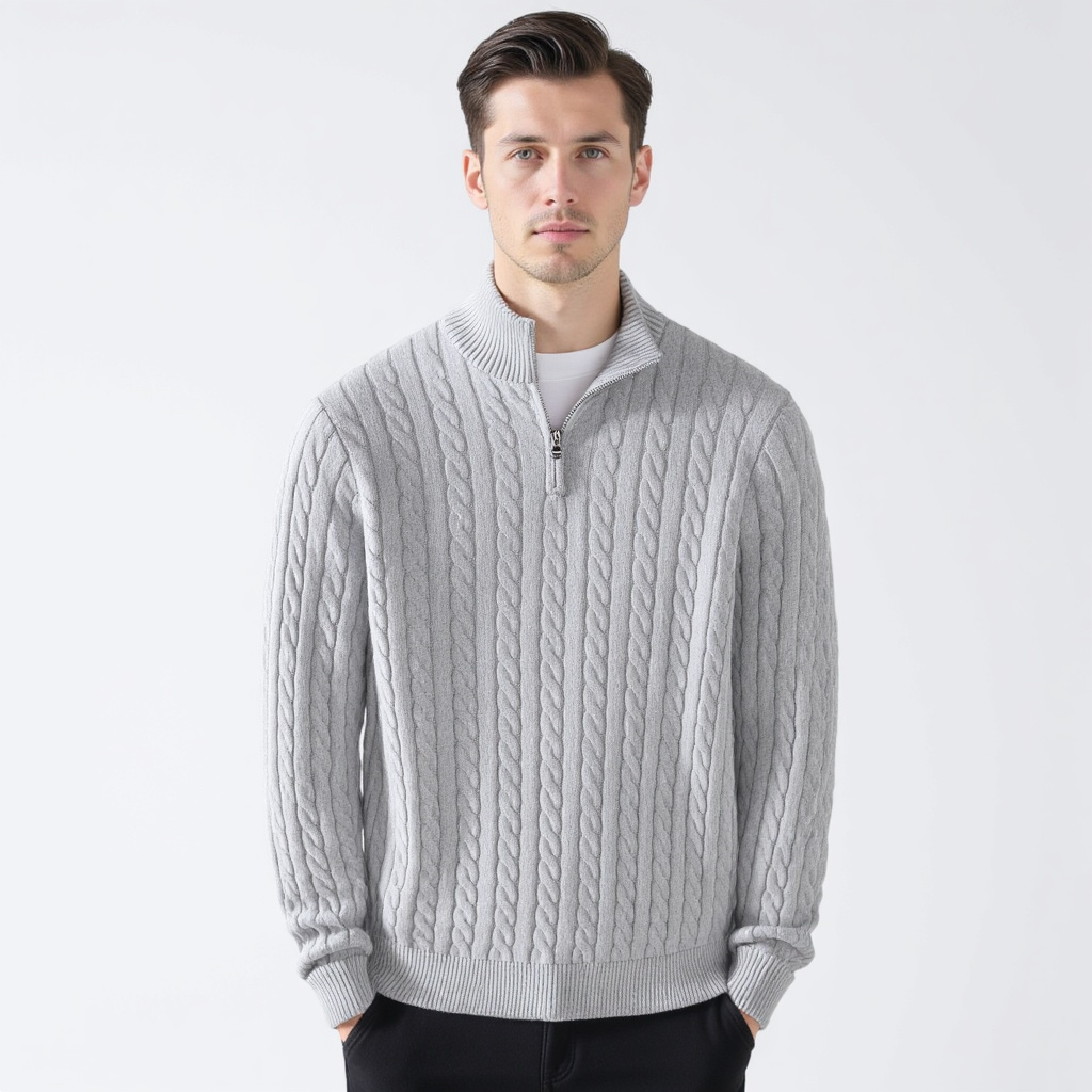 Half-Zip Cable Knit
