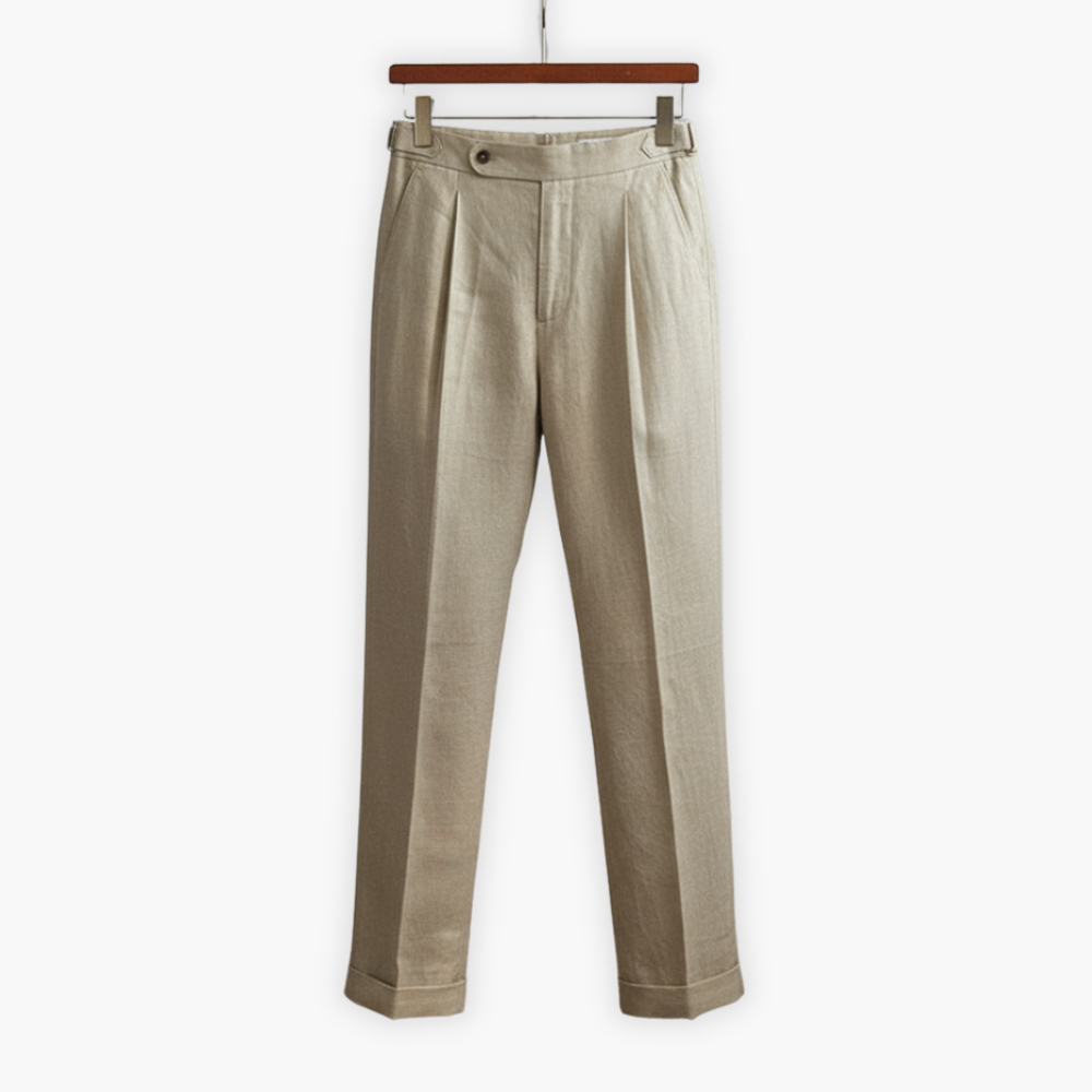 100% Linen Pleated Trousers